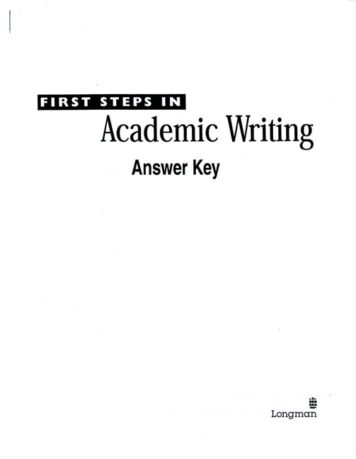 First Steps in Academic Writing (The Longman Academic Writing Series, Level 2), Answer Key